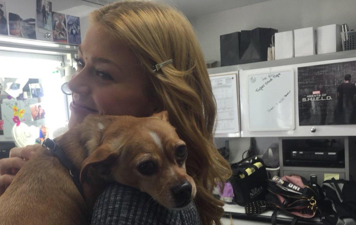 Adrianne Palicki With Her Pet Dog