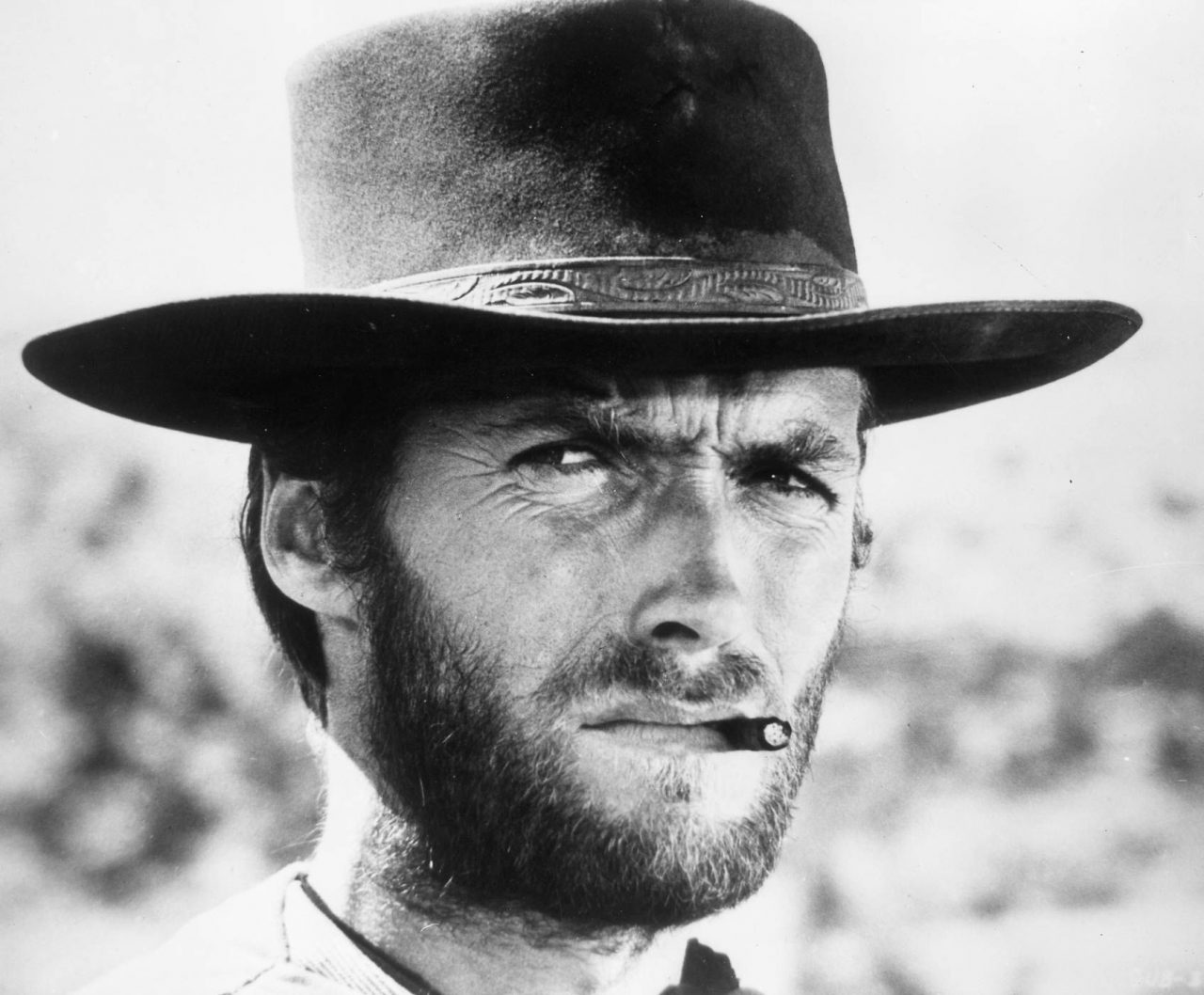 Clint Eastwood Cowboy Black And White Image