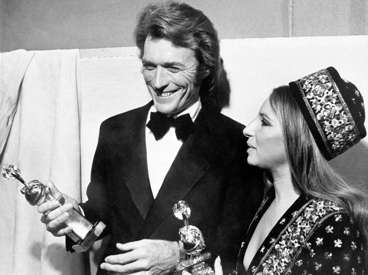 Image Of Clint Eastwood And Actress Barbra Streisand