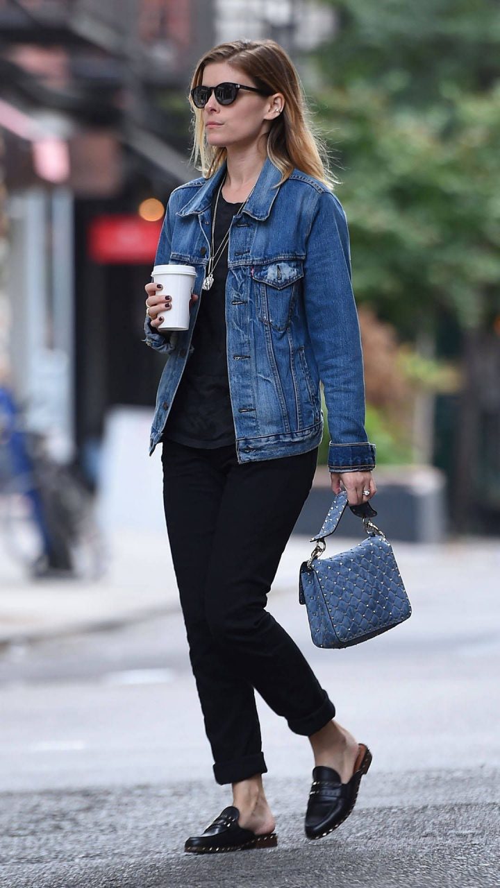 Street Style Of Kate Mara In Jean Jacket