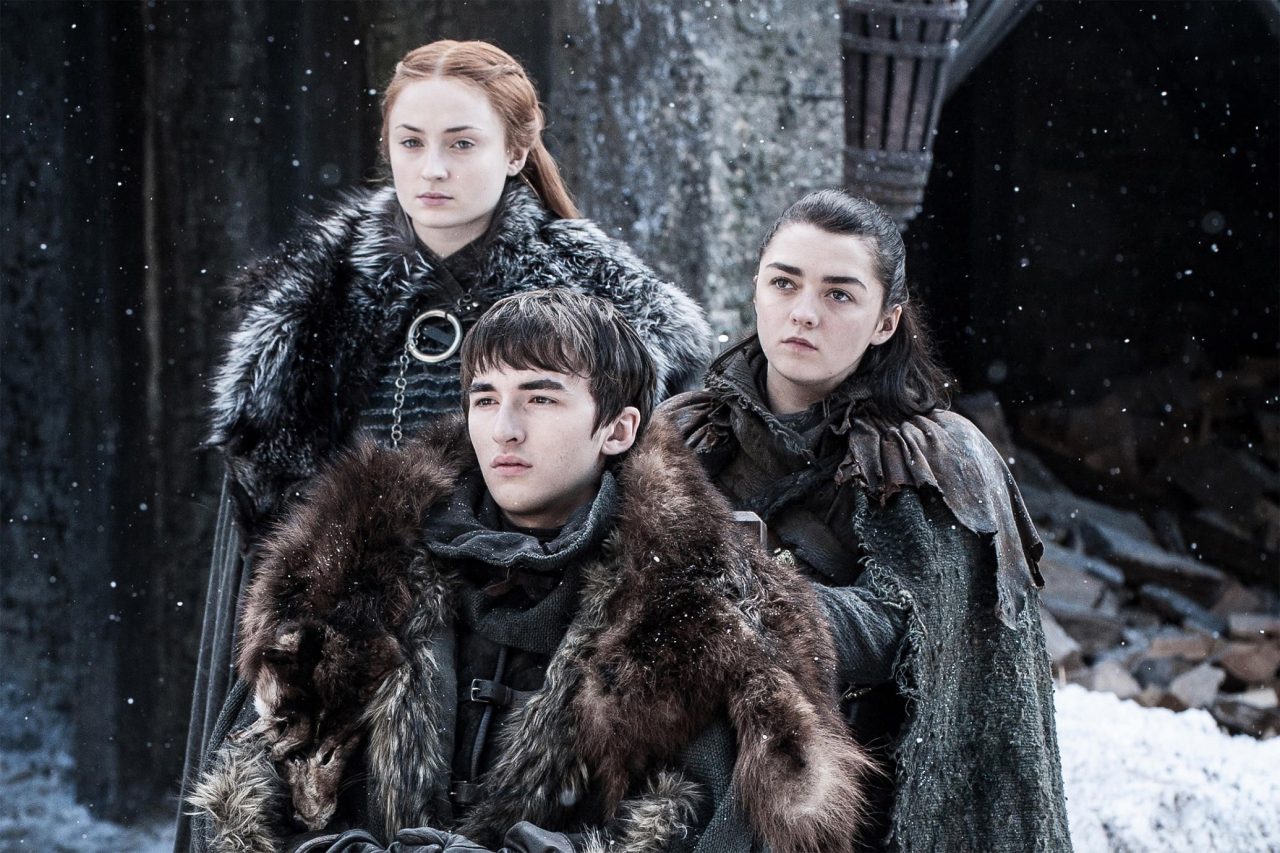 Game Of Thrones Stars Isaac Hempstead Wright, Maisie Williams And Sophie Turner