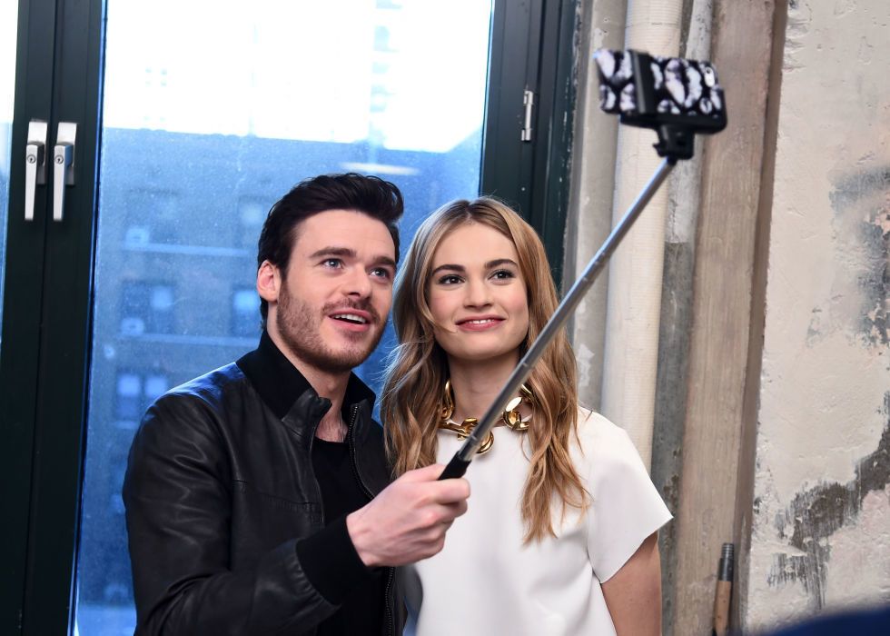 Lily James And Richard Madden With Selfie Stick