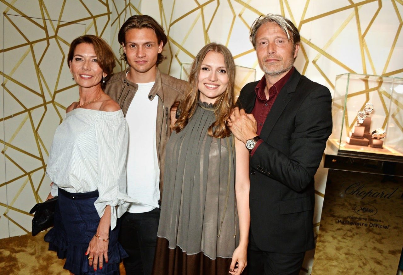 Mads Mikkelsen With His Wife And Children