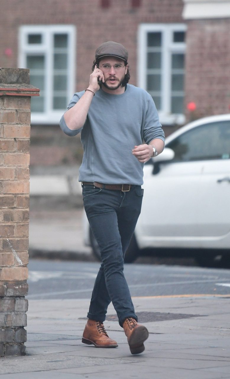 Rare Seen Photo Of Kit Harington Casual Street Walk