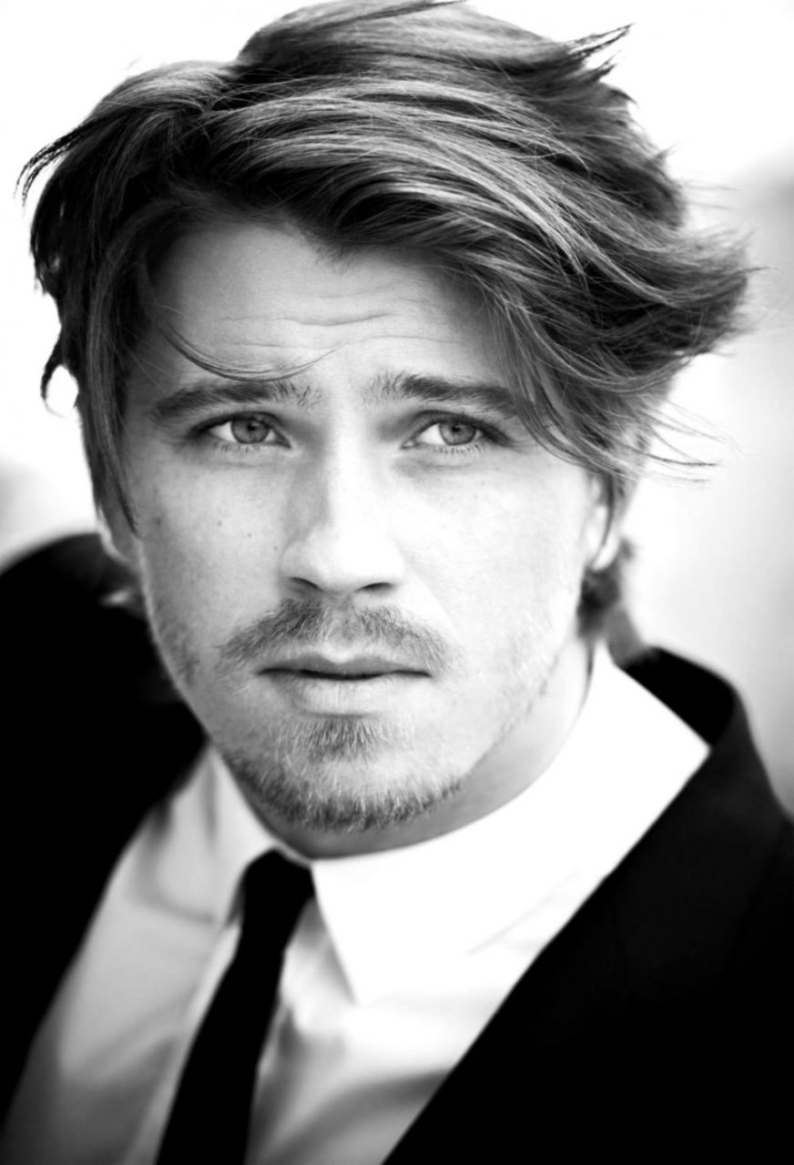 Sexy Garrett Hedlund Hairstyle Black And White Image