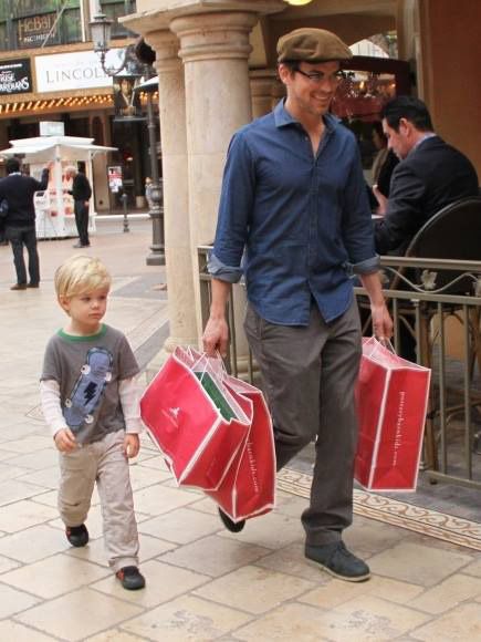 Matt Bomer Shopping With His Son