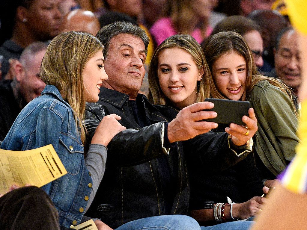 Sylvester Stallone Takes A Selfie With His Daughters