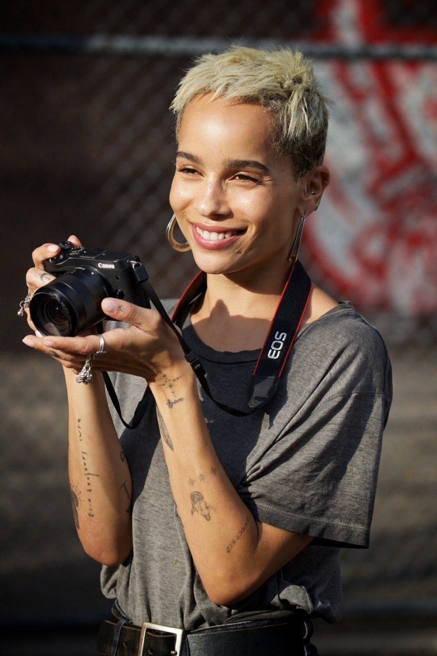 Very Cute Picture Of Zoe Kravitz With Camera